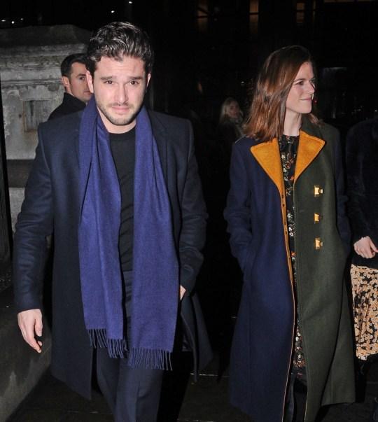 Kit Harington and Rose Leslie leave MS Society's Carols by Candlelight St. boltolph-Without-Bishopsgate in Bishopsgate. 