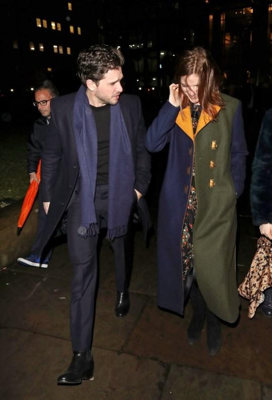 Kit Harington and Rose Leslie leave MS Society's Carols by Candlelight St. boltolph-Without-Bishopsgate in Bishopsgate. 