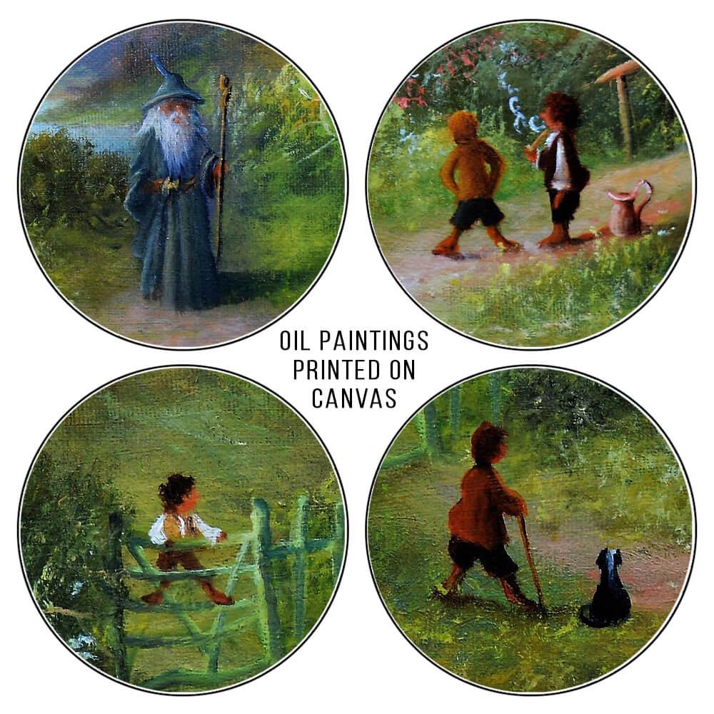 Lord of The Rings Landscape Wall Art Paintings Canvas Print Posters Ganadlf at Shire 