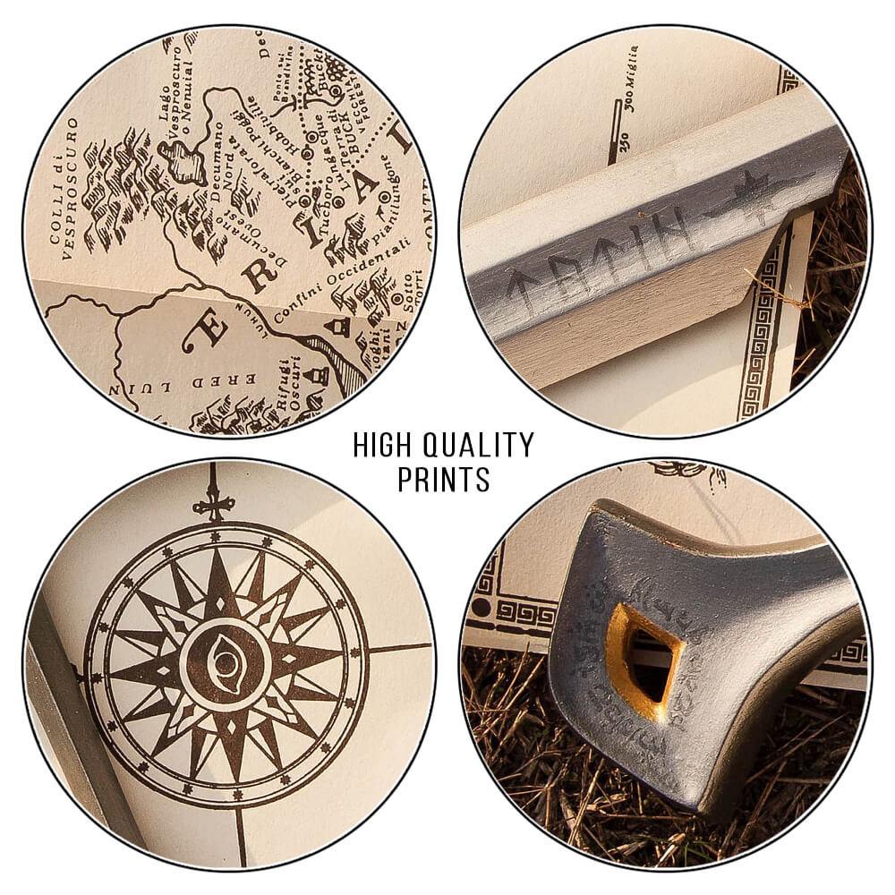 Lord of The Rings Narsil Longsword Middle Earth Map Wall Art Poster