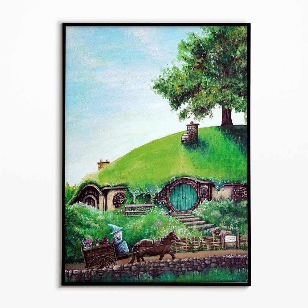 Lord of The Rings The Shire Landscape Painting Wall Art Poster
