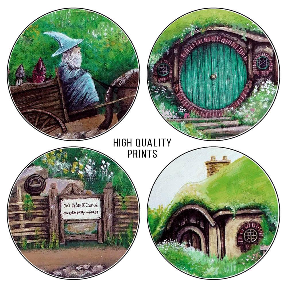 Lord of The Rings The Shire Landscape Painting Wall Art Poster