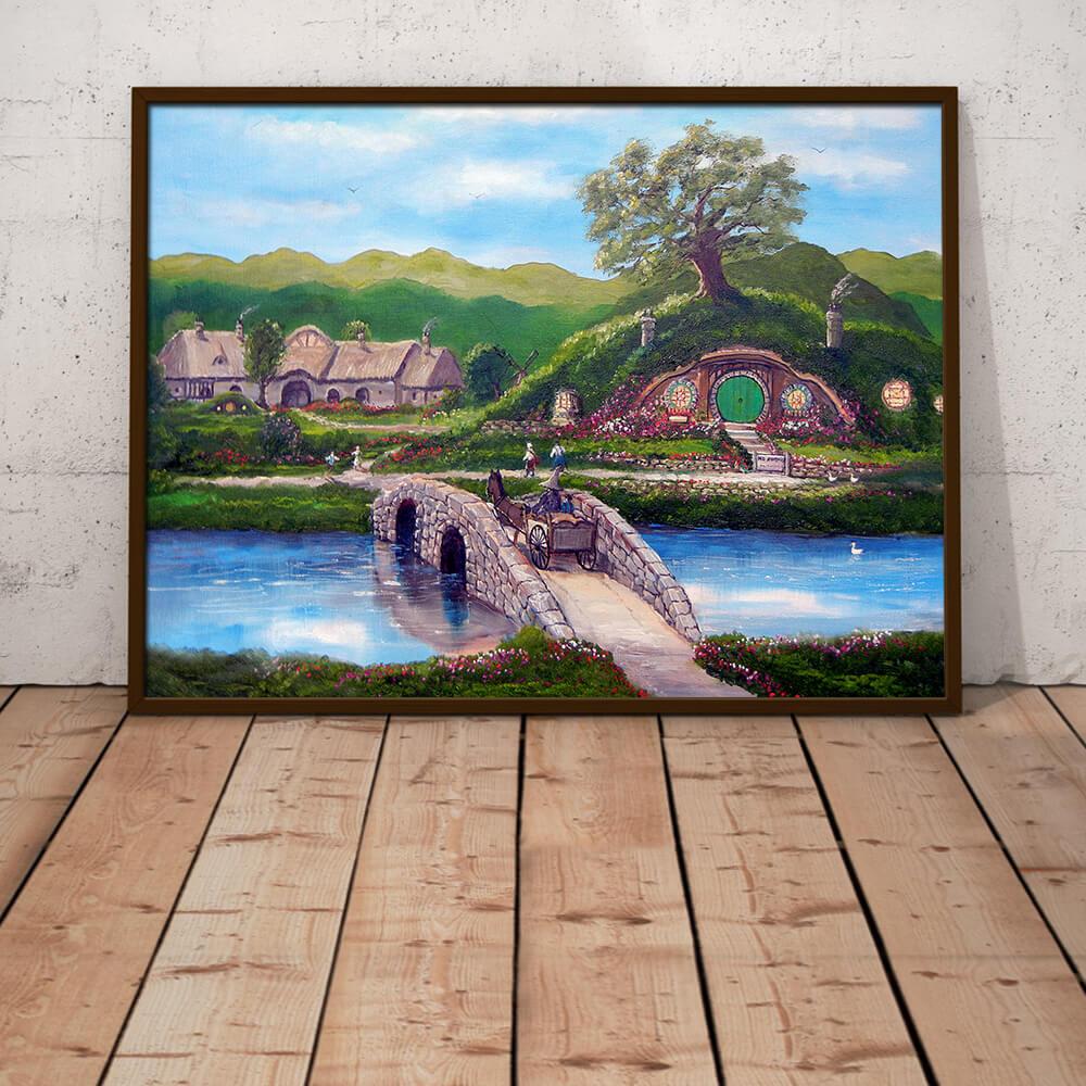 Lord of The Rings The Shire Landscape Painting Wall Art Poster Print