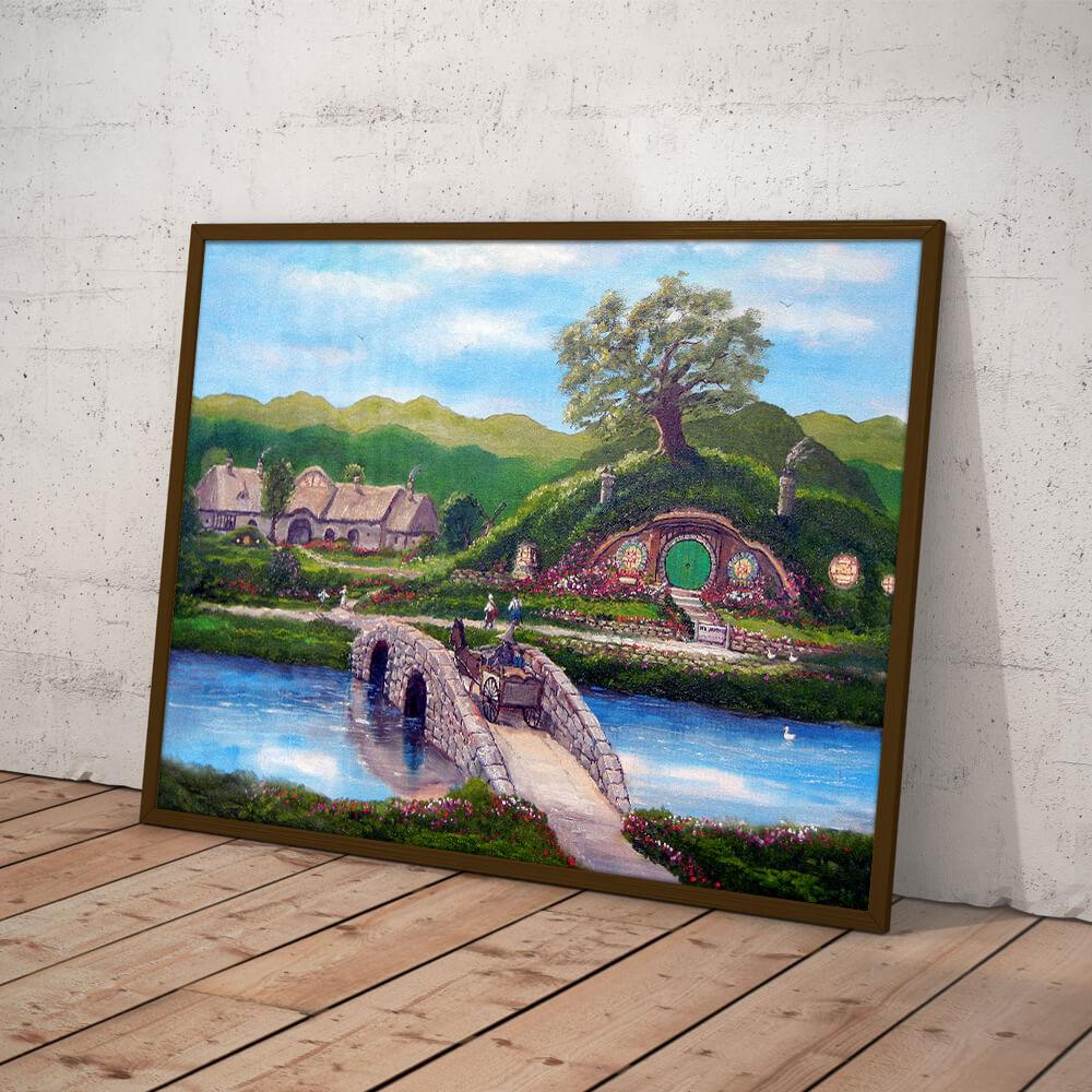 Lord of The Rings The Shire Landscape Painting Wall Art Poster Print