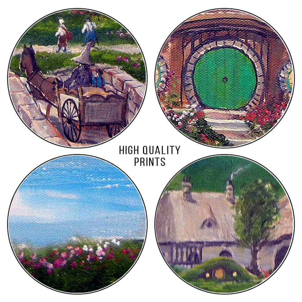 Lord of The Rings The Shire Landscape Painting Wall Art Poster Print