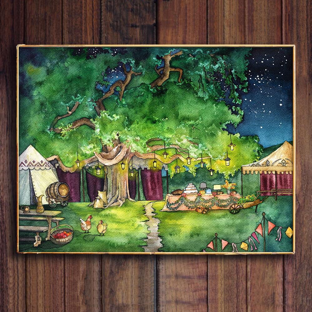 Lord of The Rings Party At Shire Hobbiton Wall Art Poster